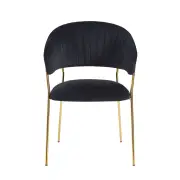 Krzesło tapicerowane czarny nogi złoty K4-FX 1